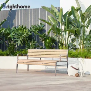 Powder Coating Aluminium Frame Seating Patio Garden Bench Outdoor Exterior Commercial Park Bench