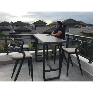 Terrace Whole Aluminium Frame Luxury Style Outdoor Furniture bar Stool Sets Waterproof bar Table and Chair Set