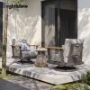 Unique Design Aluminum Single Rotatable Patio Hotel Outside Chair Outdoor Sofa Set Garden Furniture