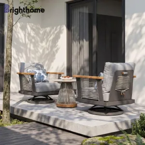 Unique Design Aluminum Single Rotatable Patio Hotel Outside Chair Outdoor Sofa Set Garden Furniture