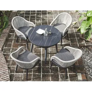 Unique Design Garden Furniture Modern Bistro Table and Chair Patio Woven Rope Outdoor Dining Set