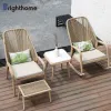 Waterproof Aluminium Frame PE Rope Weaving Outdoor Rattan Patio Furniture Rocking Chair