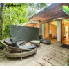 Waterproof Aluminum Patio Courtyard Garden Furniture Rattan Outdoor Sofa Lounger Set