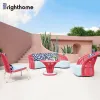 Waterproof Modern Luxury Style Garden Furniture Outdoor Sofa Aluminum Frame and Woven Rope Sofa Set