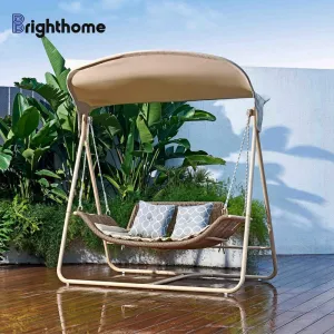 Wholesale Balcony 2 Seats Metal Outdoor Furniture Garden Patio Swing Hanging Chair with Canopy