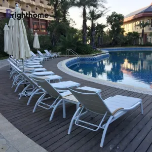 Wholesale Outdoor Furniture White Waterproof Aluminum Pool Beach Sun Loungers