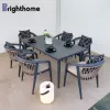 Wholesale Waterproof Aluminum TPU Rope Restaurant Hotel Patio Outdoor Dining Furniture Set