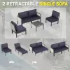 AECOJOY Aluminum Sectional Sofa Set 4 Seats Outdoor Patio Furniture with Coffee Table for Porch Deck Made in China