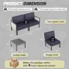 AECOJOY Aluminum Sectional Sofa Set 4 Seats Outdoor Patio Furniture with Coffee Table for Porch Deck Made in China