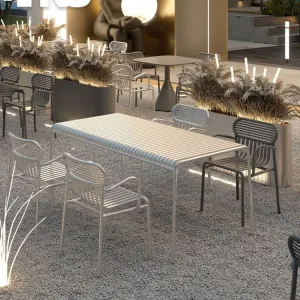 Aluminium Coffee Shop Outdoor Table and Chair Set for Restaurant Garden Balcony Courtyard-Commercial Furniture
