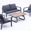 Aqulia 4 Seat Aluminum Outdoor Garden Sofa Table Set Durable Waterproof Eco-Friendly Modern Freely Matched Outdoor Furniture
