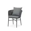 Austria Blue Tone 2p Modern Woven Rope Chair Sintered Stone Table Dining Set Aluminum Frame Durable Bedroom Outdoor Weather
