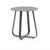 Blue Tone 2p Modern Woven Rope Chair Round Sintered Stone Table Dining Set Aluminum Frame for Patio Garden Outdoor Living Room