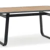 Champagne Dining Table Durable Plastic Wood Top Lightweight Waterproof UV-Resistant Modern Stylish Outdoor Furniture for Park