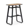 Champagne Modern Dining Table 110cm Tall Durable for Top Sturdy Aluminum Frame Waterproof UV-Resistant Outdoor Indoor Use