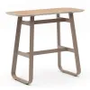 Champagne Modern Dining Table in 127L 110cmT Durable Plastic Wood Top UV-Resistant Waterproof Outdoor Indoor Dining Furniture