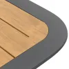 Charcoal Gray 203*60*110 Modern Tall Dining Table Durable Plastic Wood Top UV-Resistant Waterproof for Hotel Park Courtyard