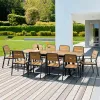 Charcoal Gray127*89 Modern Dining Table Durable Plastic Wood Top for Outdoor Park Indoor Dining Rooms