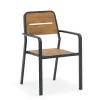 Charcoal Grey Modern Dining Chair Aluminum for Lightweight Durable UV-Resistant Waterproof Indoor Outdoor Park Patio Use
