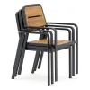 Charcoal Grey Modern Dining Chair Aluminum for Lightweight Durable UV-Resistant Waterproof Indoor Outdoor Park Patio Use