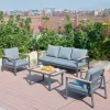 Charles Great Factory 5 Seater Outdoor Commercial Grade Rust Proof Aluminum Furniture Garden Sofa Sets for Hotels or Resorts
