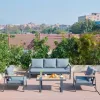 Charles Great Factory 5 Seater Outdoor Commercial Grade Rust Proof Aluminum Furniture Garden Sofa Sets for Hotels or Resorts