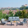 Charles Great Factory 5 Seater Outdoor Commercial Grade Rust Proof Aluminum Furniture Garden Sofa Sets for Hotels or Resorts