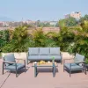 Charles Great Factory 5 Seater Outdoor Commercial Grade Rust Proof Aluminum Furniture Garden Sofa Sets for Hotels or Resorts