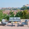 Charles Great Factory 5 Seater Outdoor Commercial Grade Rust Proof Aluminum Furniture Garden Sofa Sets for Hotels or Resorts