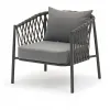 4 Crack Chair Sofa Set Aluminum Frame Rope Backrest Armrest Durable Lightweight Corrosion Resistant 5 Seater Modern Outdoor