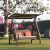 Customized Deluxe 2-Seater PE Rattan Outdoor Garden Hanging Chair Modern Metal Swing Seat for Courtyards Hotels Parks Schools