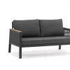 Durable Grey Charles Seven-Seater Sofa Set Woven Rope Teak Accents Coffee Table Modern All Weather Living Room Courtyard Park
