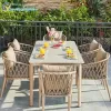 Durable Modern Outdoor Aluminum Alloy Table and Rattan Chair Combination for Courtyard Balcony or Roof Leisure Garden Sets
