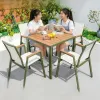 Durable Modern Outdoor Aluminum Dining Table and Garden Furniture Chair Set for Courtyard Hotel or Park Use