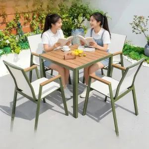 Durable Modern Outdoor Aluminum Dining Table and Garden Furniture Chair Set for Courtyard Hotel or Park Use