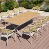 Durable Outdoor Plastic Wood Table Rattan Chair for Restaurant Garden Courtyard Modern Hotel Furniture for 6-10 People Dining