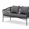 Edinburgh 5pcs Durable Modern Weather Resistant 4-Seater Sofa Set Aluminum Frame Rope Backrest Armrest Tray Coffee Table Hotel