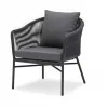 Edinburgh 5pcs Durable Modern Weather Resistant 4-Seater Sofa Set Aluminum Frame Rope Backrest Armrest Tray Coffee Table Hotel