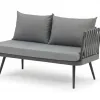 Elila Modern Durable Comfortable Outdoor Corner Sofa Dining Set Aluminum Frame Sintered Stone Table Top Weather Living Room