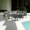 Elila Outdoor Corner Sofa Dining Set Aluminum Frame Sintered Stone Table Top for Hotel Patio Garden Modern Leisure Furniture