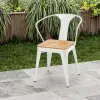 European-style Modern Chair Hollow White Design Lightweight Durable Aluminum Frame Comfortable Waterproof Outdoor Dining School