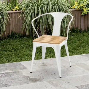 European-style Modern Chair Hollow White Design Lightweight Durable Aluminum Frame Comfortable Waterproof Outdoor Dining School