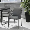 Export Style Aluminum Alloy Rope Woven Waterproof Lightweight Dining Outdoor Chair Modern Comfortable Patio Garden Armchair