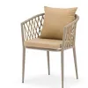 Export Style Aluminum Alloy Rope Woven Waterproof Lightweight Dining Outdoor Chair Modern Comfortable Patio Garden Armchair