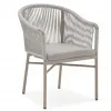 Export Style Lightweight Waterproof Polyester Webbing Woven Dining Chair Aluminum Frame Modern Outdoor Hotel Villa Courtyard