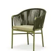 Export Style Lightweight Waterproof Polyester Webbing Woven Dining Chair Aluminum Frame Modern Outdoor Hotel Villa Courtyard