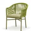 Export Style Lightweight Waterproof Polyester Webbing Woven Dining Chair Aluminum Frame Modern Outdoor Hotel Villa Courtyard