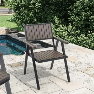 Export Style WPC Aluminum Alloy Outdoor Chair Modern Minimalist Design Durable Weather Resistant Eco-Friendly Villa School