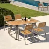 Factory Direct Sale 4-Seater Waterproof Plastic Wood Garden Table and Chair Set Dinner Furniture for Restaurant or Home Use