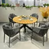 Foshan Durable Outdoor Rope Table and Chair Set Plastic Wood Aluminum Design Portable and Comfortable for Dining and Living Use